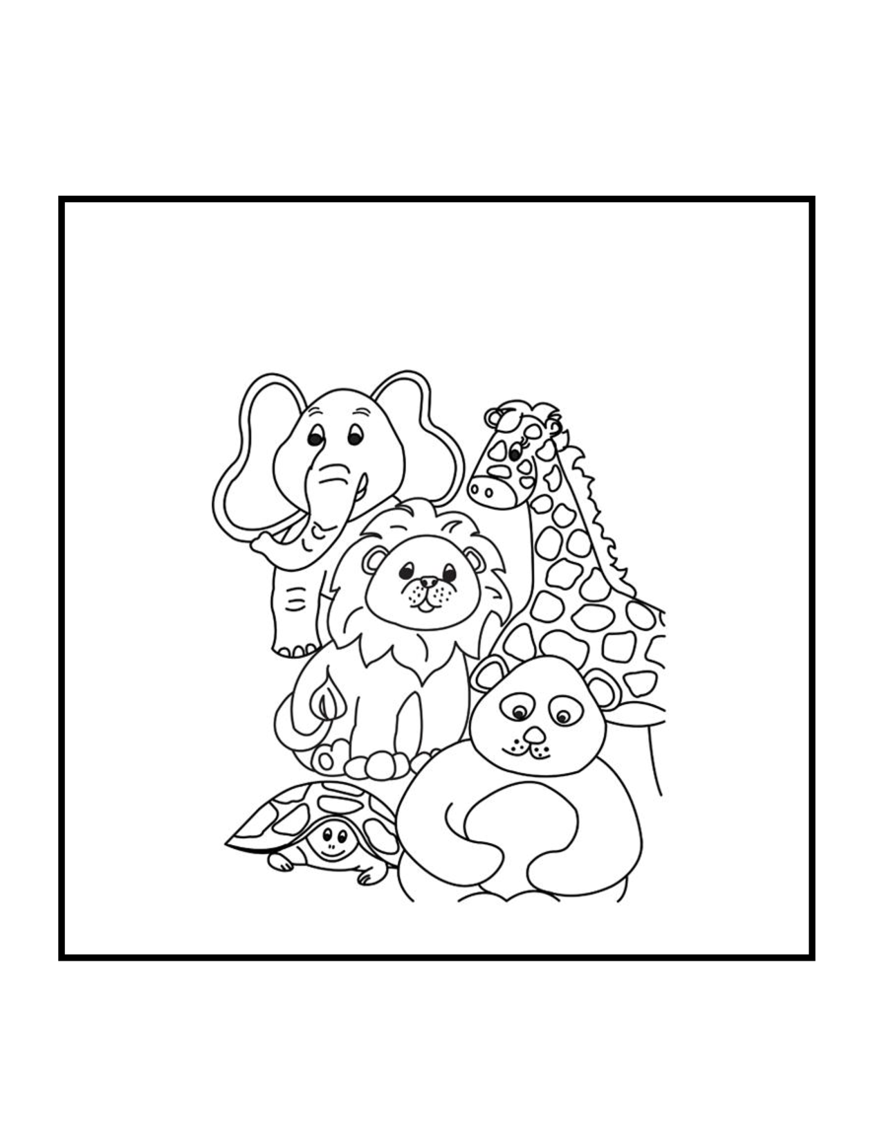 lovely zoo animals coloring page free printable coloring pages for kids