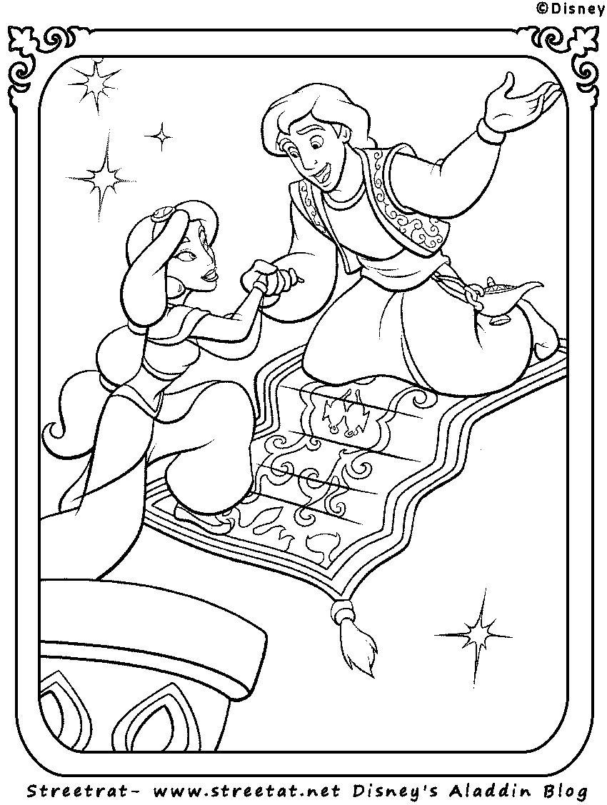Jasmine from Disneys Aladdin Coloring Page  Easy Drawing Guides