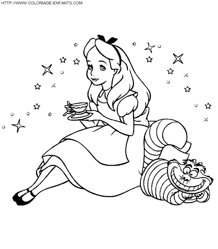 Coloring page: Alice in Wonderland (Animation Movies) #127889 - Free Printable Coloring Pages