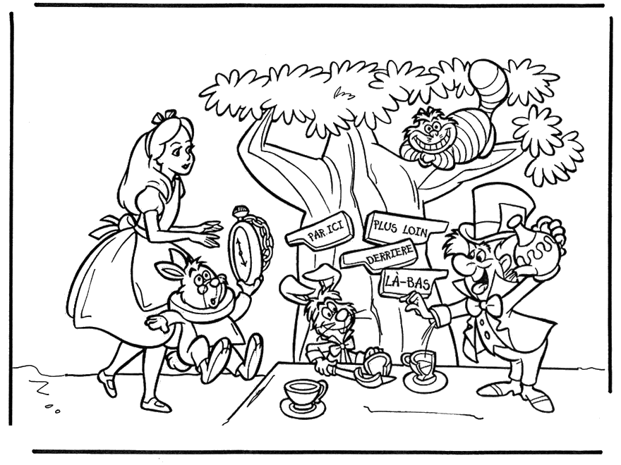 Coloring page: Alice in Wonderland (Animation Movies) #127938 - Free Printable Coloring Pages