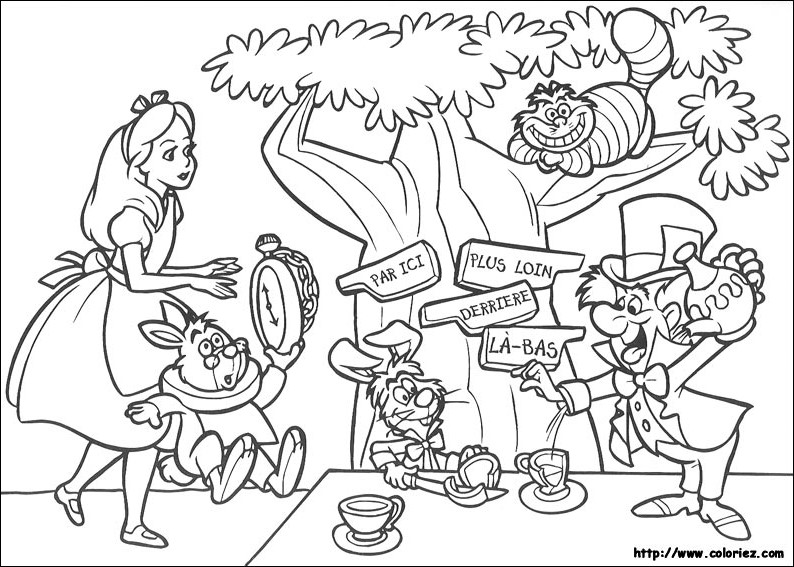 Coloring page: Alice in Wonderland (Animation Movies) #127939 - Free Printable Coloring Pages
