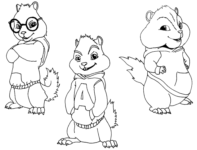 Coloring page: Alvin and the Chipmunks (Animation Movies) #128241 - Free Printable Coloring Pages