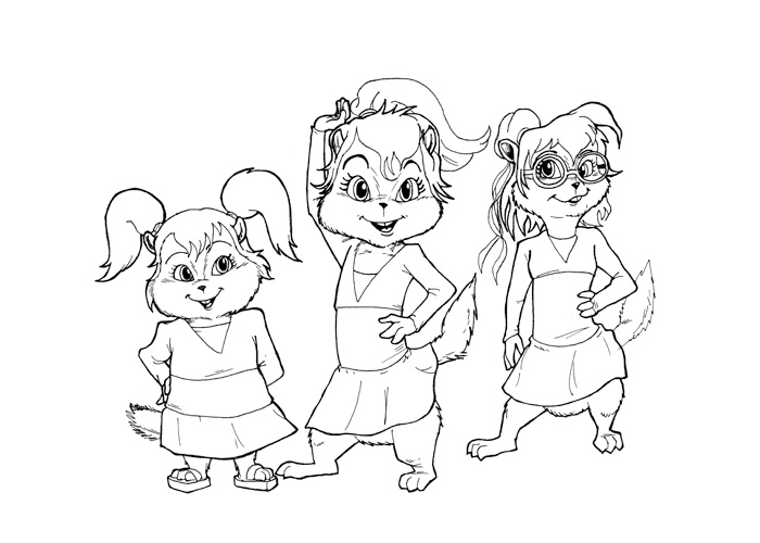 Coloring page: Alvin and the Chipmunks (Animation Movies) #128242 - Free Printable Coloring Pages