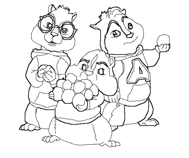 Coloring page: Alvin and the Chipmunks (Animation Movies) #128244 - Free Printable Coloring Pages
