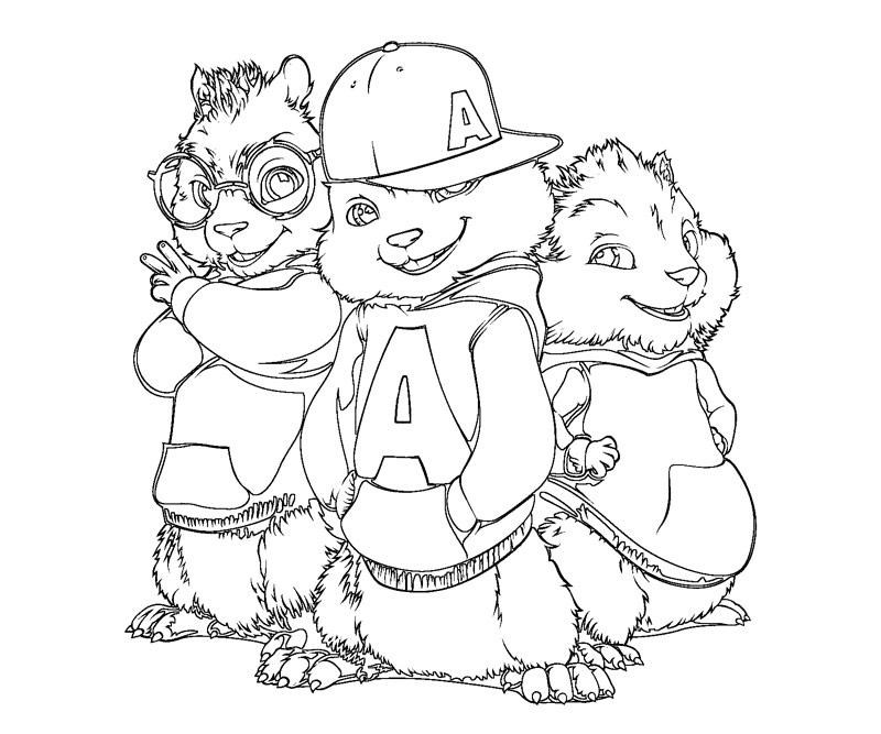 Coloring page: Alvin and the Chipmunks (Animation Movies) #128245 - Free Printable Coloring Pages