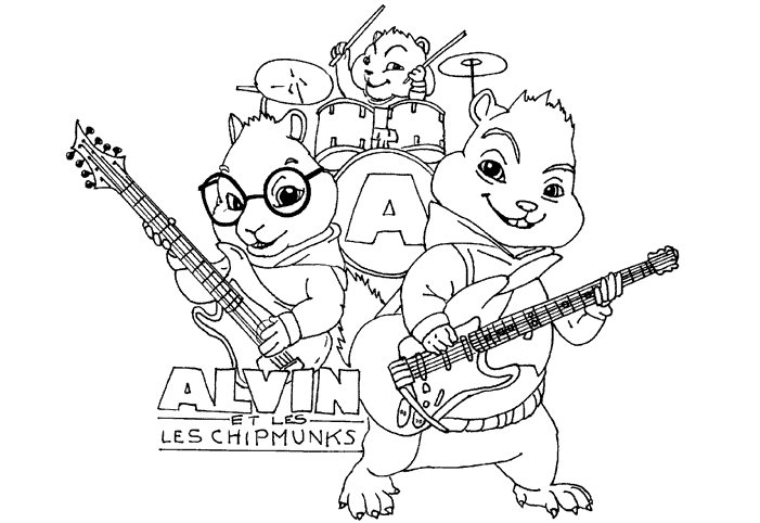 Coloring page: Alvin and the Chipmunks (Animation Movies) #128246 - Free Printable Coloring Pages