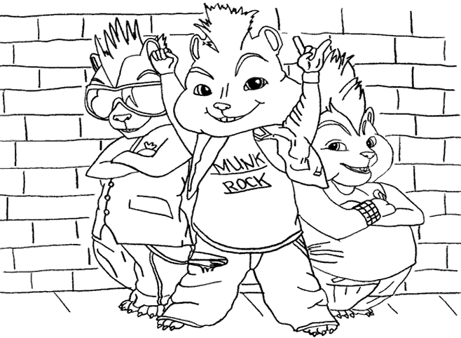 Coloring page: Alvin and the Chipmunks (Animation Movies) #128251 - Free Printable Coloring Pages