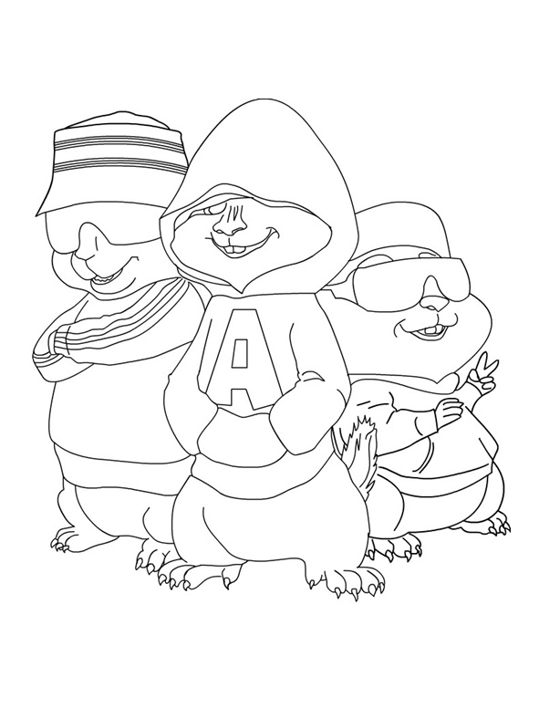 Coloring page: Alvin and the Chipmunks (Animation Movies) #128254 - Free Printable Coloring Pages
