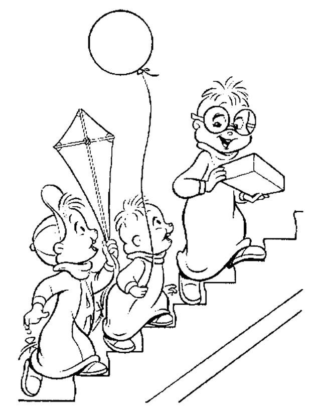 Coloring page: Alvin and the Chipmunks (Animation Movies) #128255 - Free Printable Coloring Pages