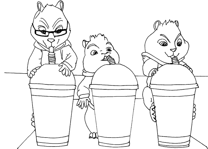 Coloring page: Alvin and the Chipmunks (Animation Movies) #128257 - Free Printable Coloring Pages