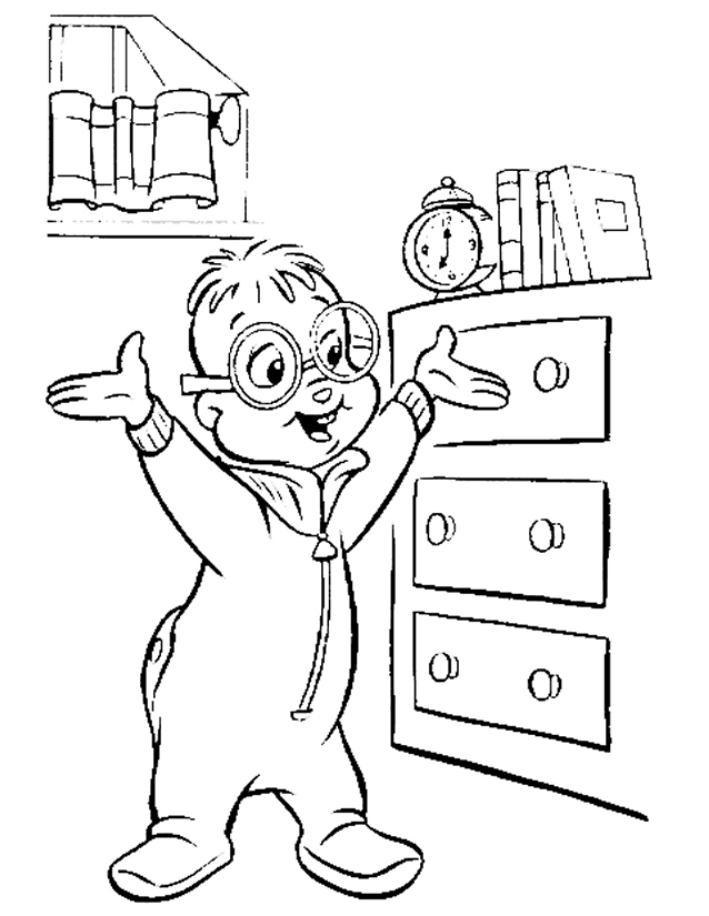 Coloring page: Alvin and the Chipmunks (Animation Movies) #128258 - Free Printable Coloring Pages