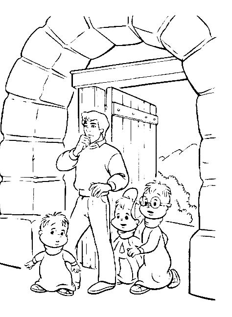 Coloring page: Alvin and the Chipmunks (Animation Movies) #128262 - Free Printable Coloring Pages