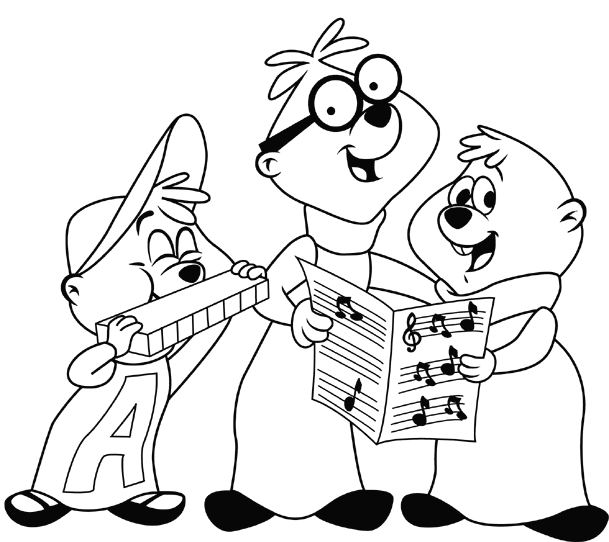 Coloring page: Alvin and the Chipmunks (Animation Movies) #128274 - Free Printable Coloring Pages