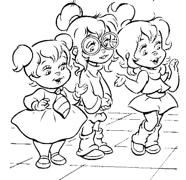 Coloring page: Alvin and the Chipmunks (Animation Movies) #128277 - Free Printable Coloring Pages