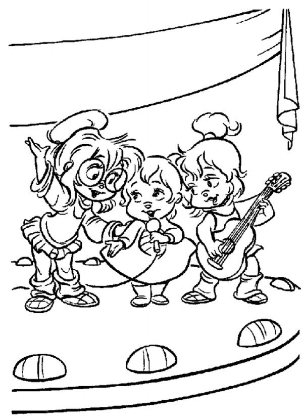 Coloring page: Alvin and the Chipmunks (Animation Movies) #128278 - Free Printable Coloring Pages