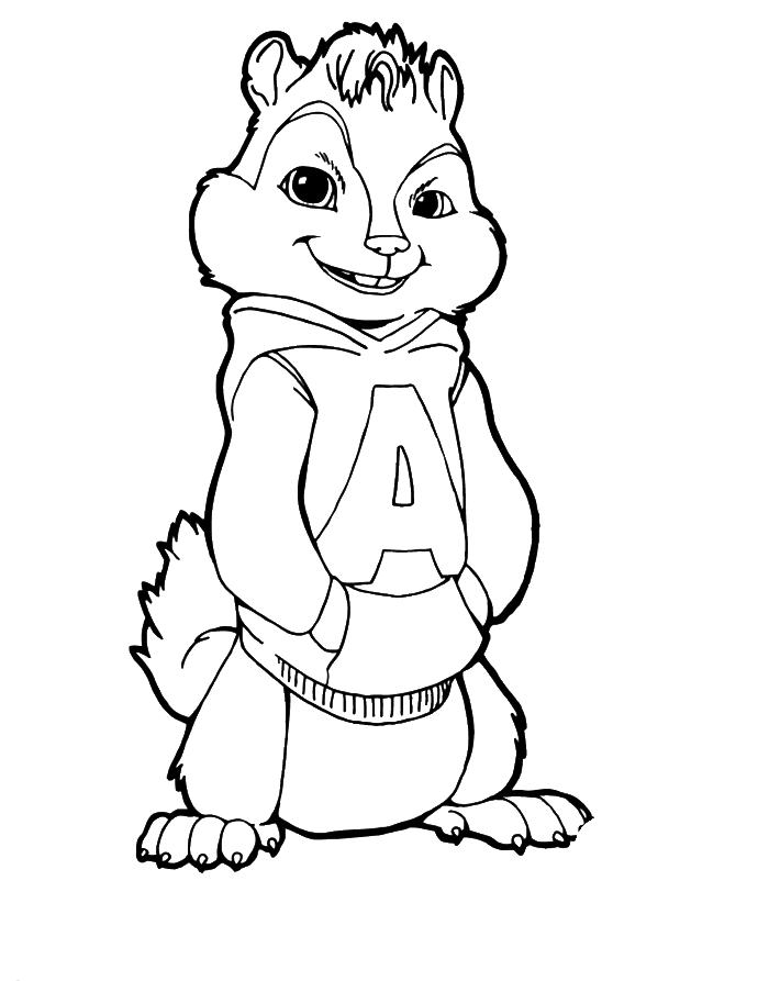 Coloring page: Alvin and the Chipmunks (Animation Movies) #128285 - Free Printable Coloring Pages