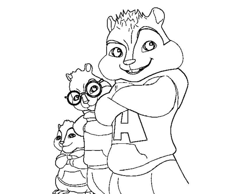 Coloring page: Alvin and the Chipmunks (Animation Movies) #128288 - Free Printable Coloring Pages