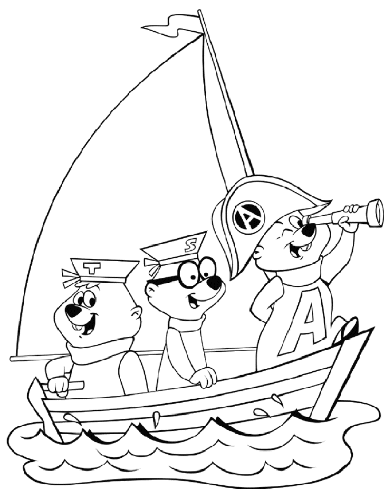 Coloring page: Alvin and the Chipmunks (Animation Movies) #128289 - Free Printable Coloring Pages