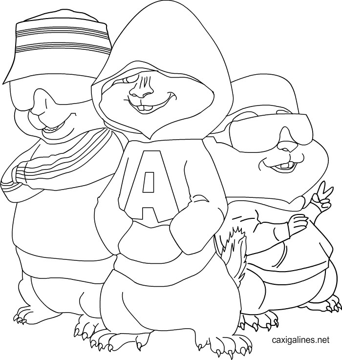 Coloring page: Alvin and the Chipmunks (Animation Movies) #128298 - Free Printable Coloring Pages