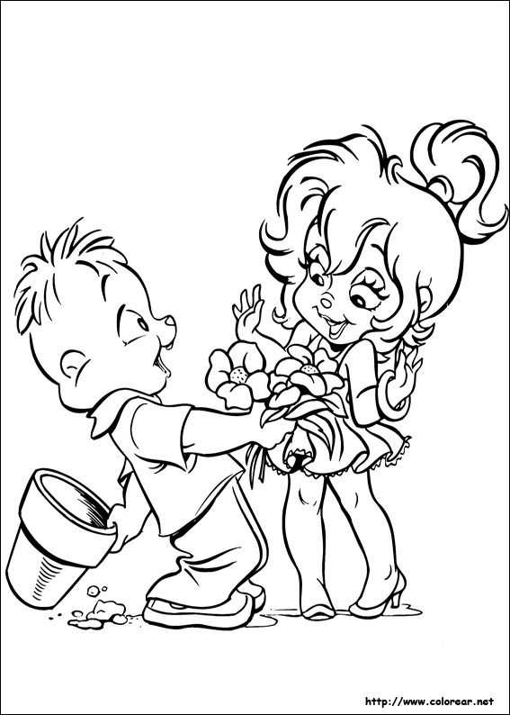 Coloring page: Alvin and the Chipmunks (Animation Movies) #128305 - Free Printable Coloring Pages