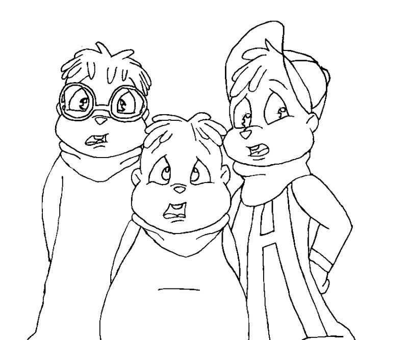 Coloring page: Alvin and the Chipmunks (Animation Movies) #128307 - Free Printable Coloring Pages
