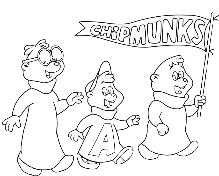 Coloring page: Alvin and the Chipmunks (Animation Movies) #128319 - Free Printable Coloring Pages