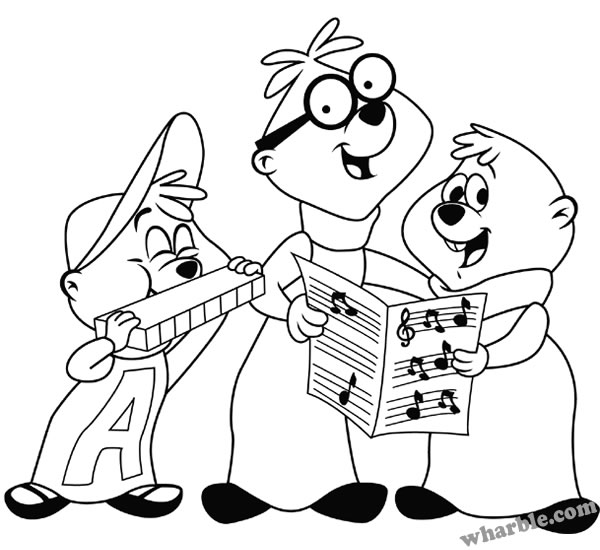 Coloring page: Alvin and the Chipmunks (Animation Movies) #128326 - Free Printable Coloring Pages