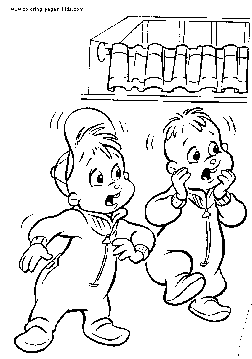 Coloring page: Alvin and the Chipmunks (Animation Movies) #128329 - Free Printable Coloring Pages