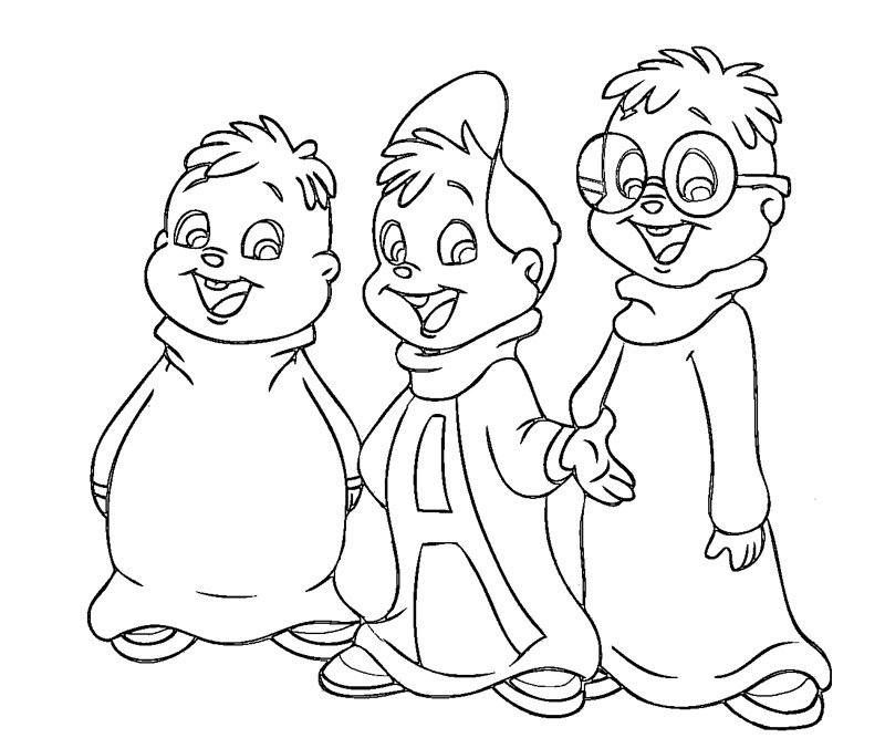 Coloring page: Alvin and the Chipmunks (Animation Movies) #128332 - Free Printable Coloring Pages