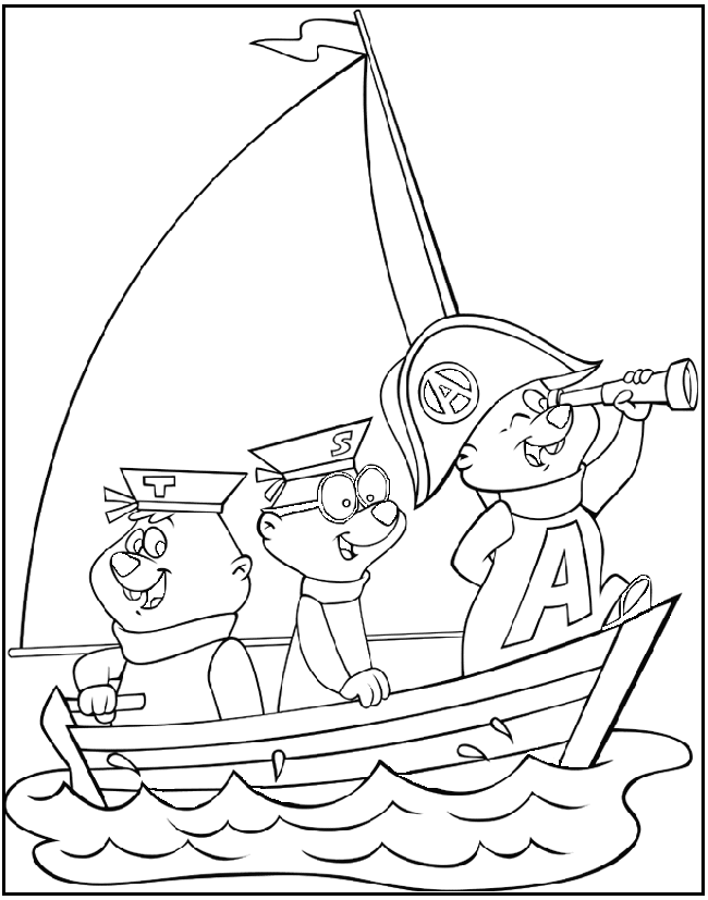 Coloring page: Alvin and the Chipmunks (Animation Movies) #128344 - Free Printable Coloring Pages