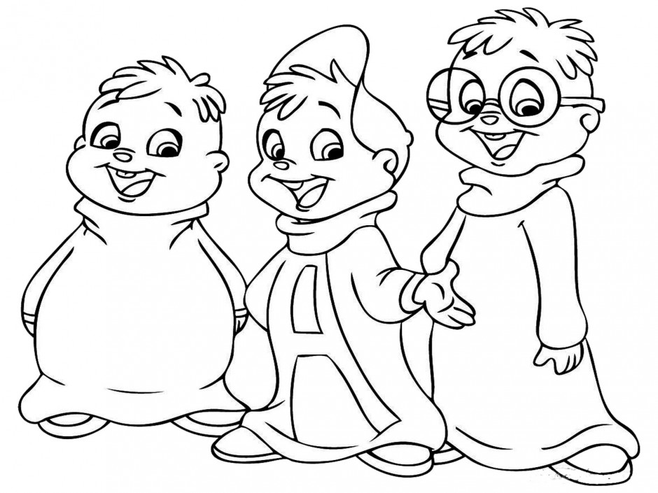 Coloring page: Alvin and the Chipmunks (Animation Movies) #128345 - Free Printable Coloring Pages