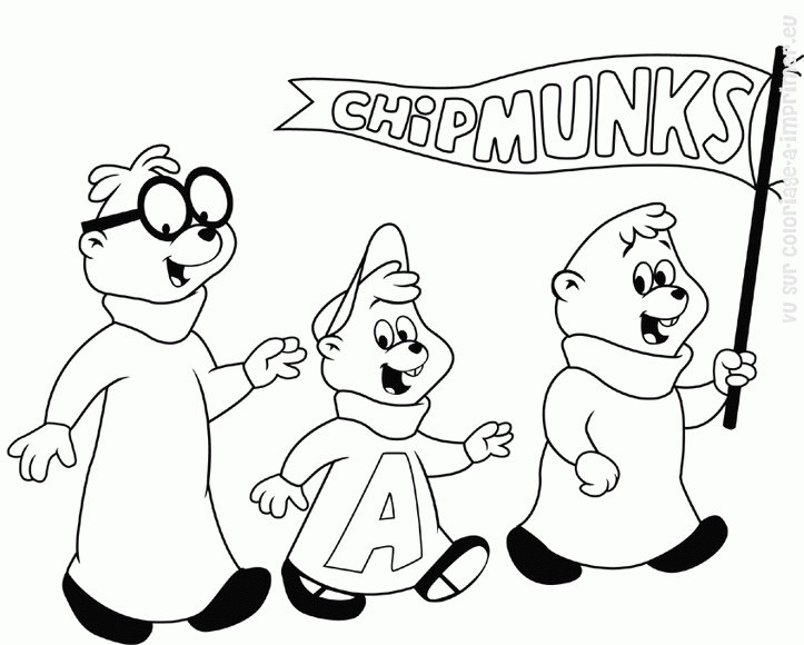 Coloring page: Alvin and the Chipmunks (Animation Movies) #128355 - Free Printable Coloring Pages