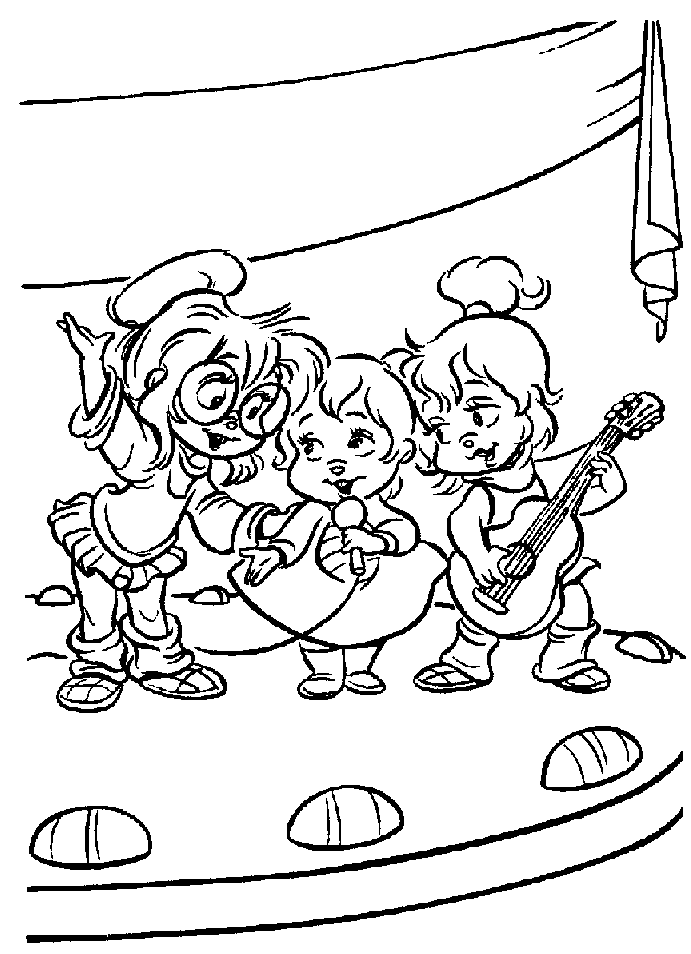 Coloring page: Alvin and the Chipmunks (Animation Movies) #128379 - Free Printable Coloring Pages