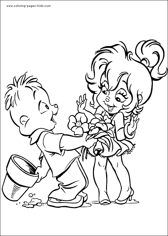 Coloring page: Alvin and the Chipmunks (Animation Movies) #128381 - Free Printable Coloring Pages