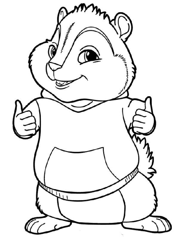 Coloring page: Alvin and the Chipmunks (Animation Movies) #128384 - Free Printable Coloring Pages