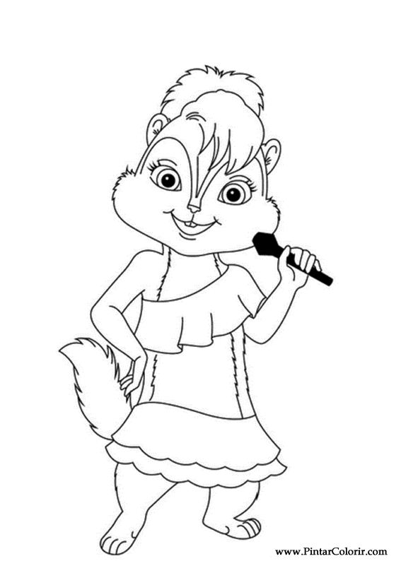 Coloring page: Alvin and the Chipmunks (Animation Movies) #128395 - Free Printable Coloring Pages