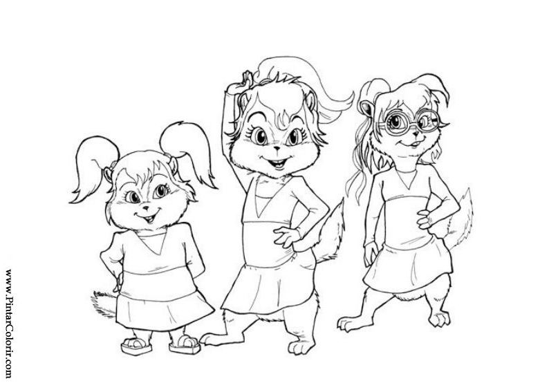 Coloring page: Alvin and the Chipmunks (Animation Movies) #128399 - Free Printable Coloring Pages