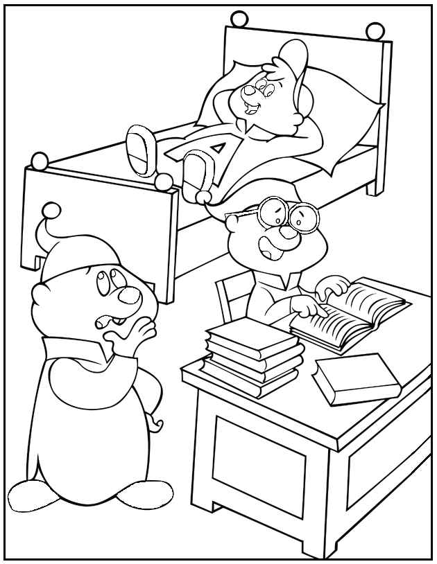 Coloring page: Alvin and the Chipmunks (Animation Movies) #128400 - Free Printable Coloring Pages
