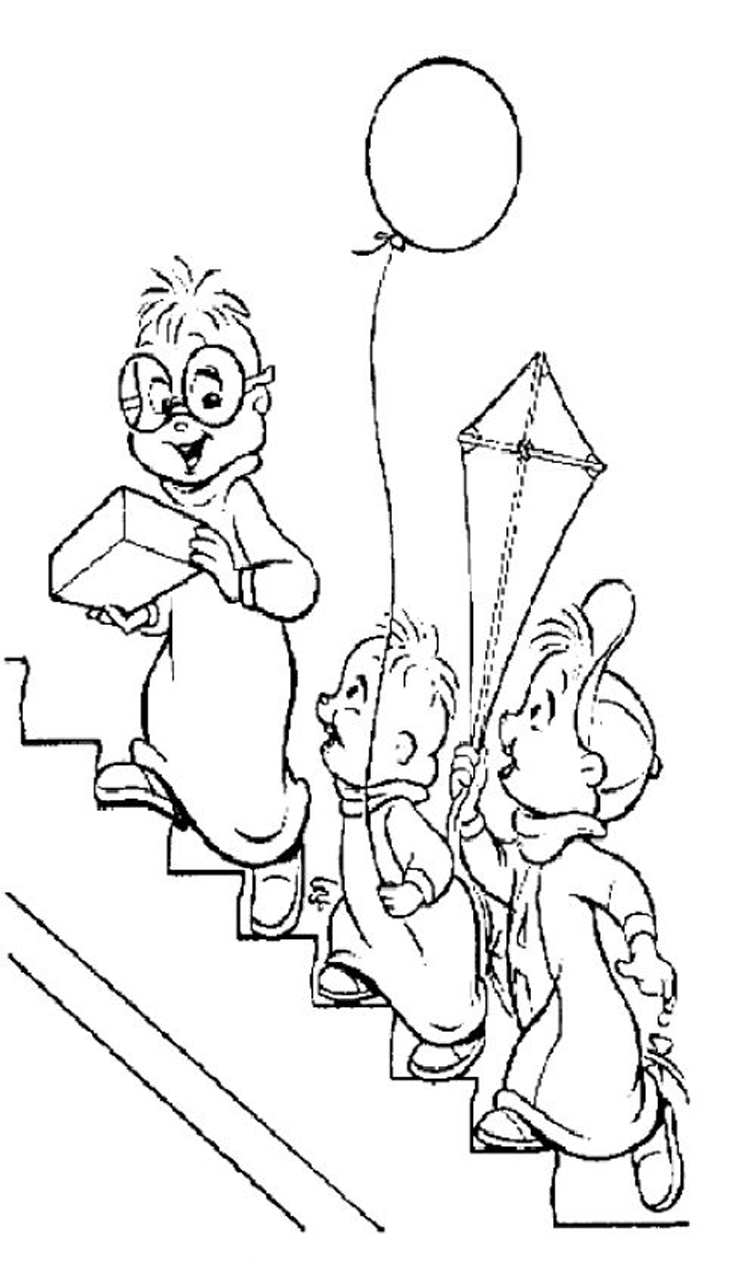 Coloring page: Alvin and the Chipmunks (Animation Movies) #128416 - Free Printable Coloring Pages