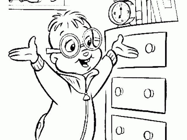 Coloring page: Alvin and the Chipmunks (Animation Movies) #128418 - Free Printable Coloring Pages