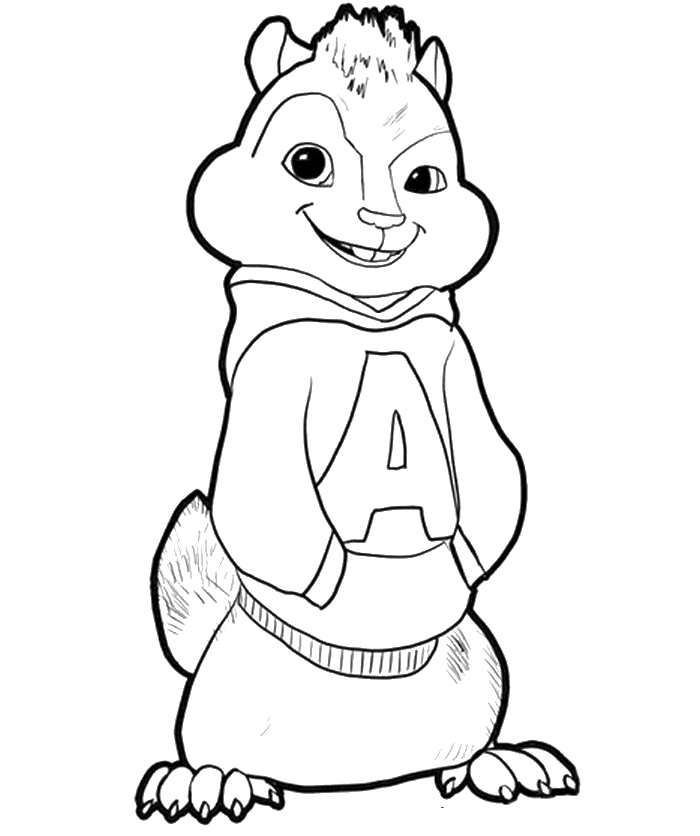 Coloring page: Alvin and the Chipmunks (Animation Movies) #128424 - Free Printable Coloring Pages