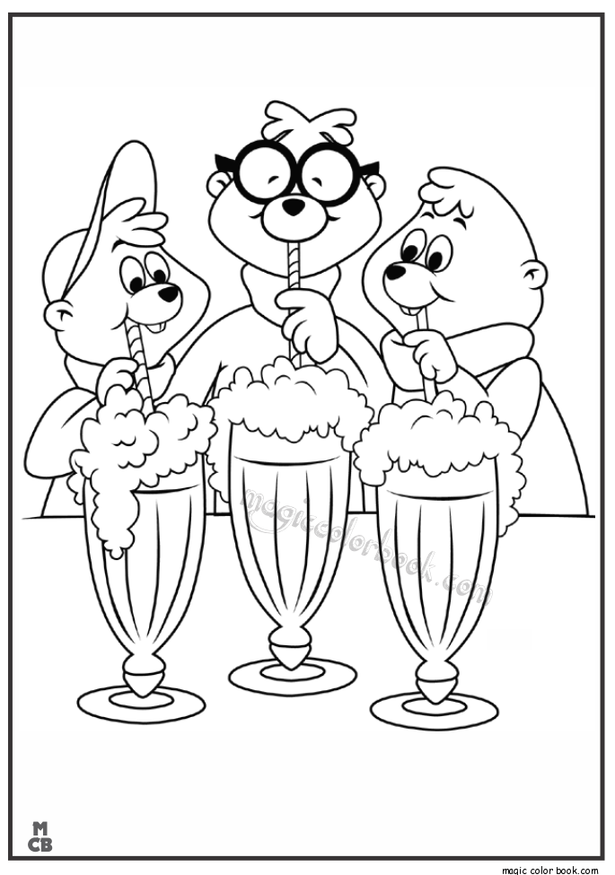 Coloring page: Alvin and the Chipmunks (Animation Movies) #128428 - Free Printable Coloring Pages