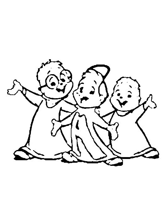 Coloring page: Alvin and the Chipmunks (Animation Movies) #128446 - Free Printable Coloring Pages