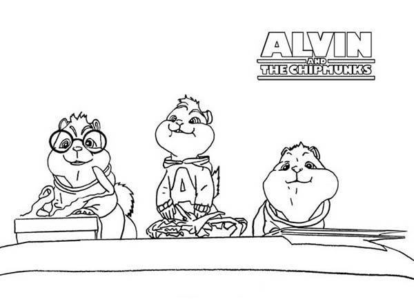 Coloring page: Alvin and the Chipmunks (Animation Movies) #128464 - Free Printable Coloring Pages