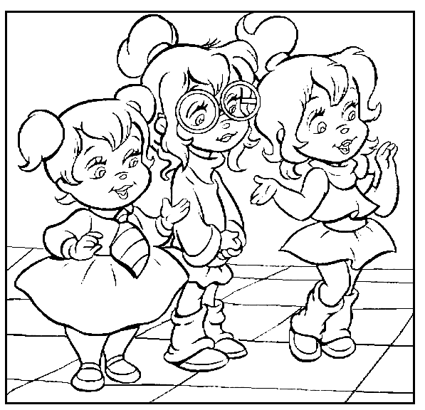 Coloring page: Alvin and the Chipmunks (Animation Movies) #128465 - Free Printable Coloring Pages