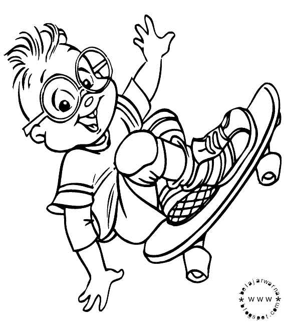 Coloring page: Alvin and the Chipmunks (Animation Movies) #128469 - Free Printable Coloring Pages