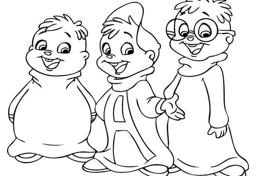 Coloring page: Alvin and the Chipmunks (Animation Movies) #128480 - Free Printable Coloring Pages