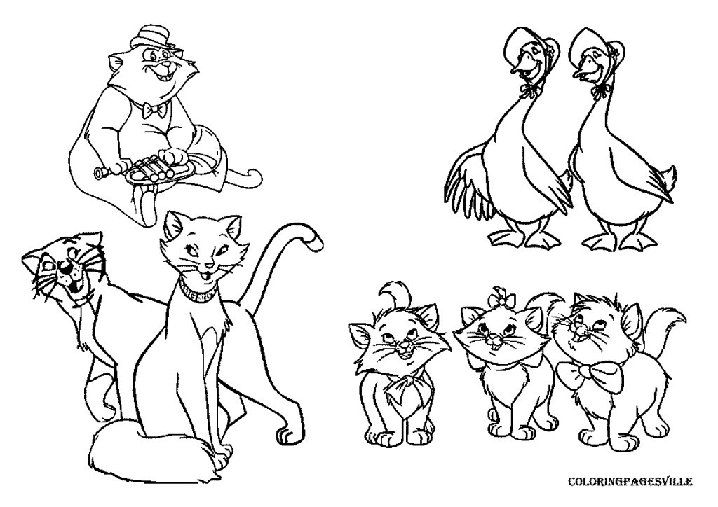 Coloring page: Aristocats (Animation Movies) #26991 - Free Printable Coloring Pages