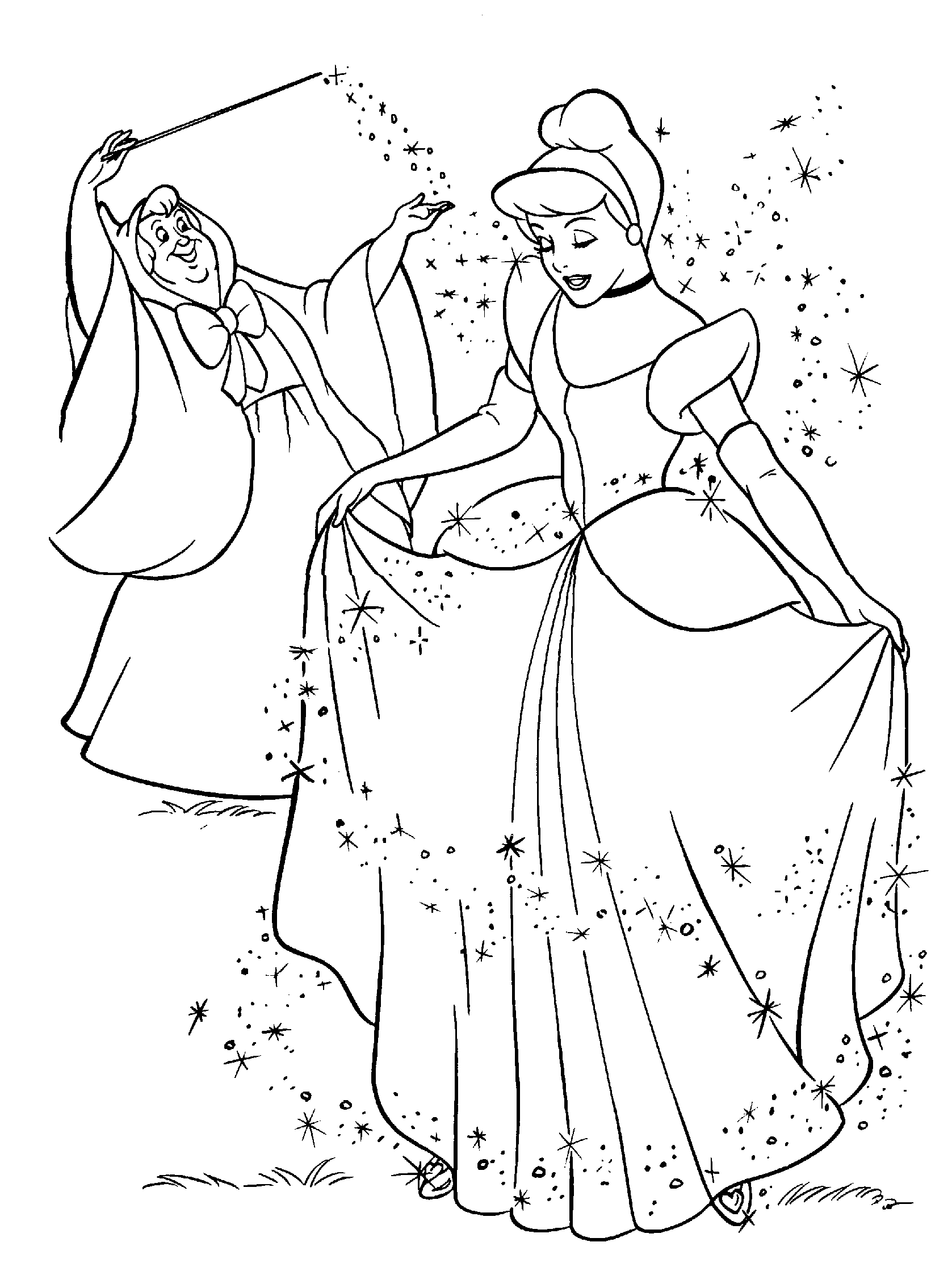 Coloring page: Cinderella (Animation Movies) #129481 - Free Printable Coloring Pages