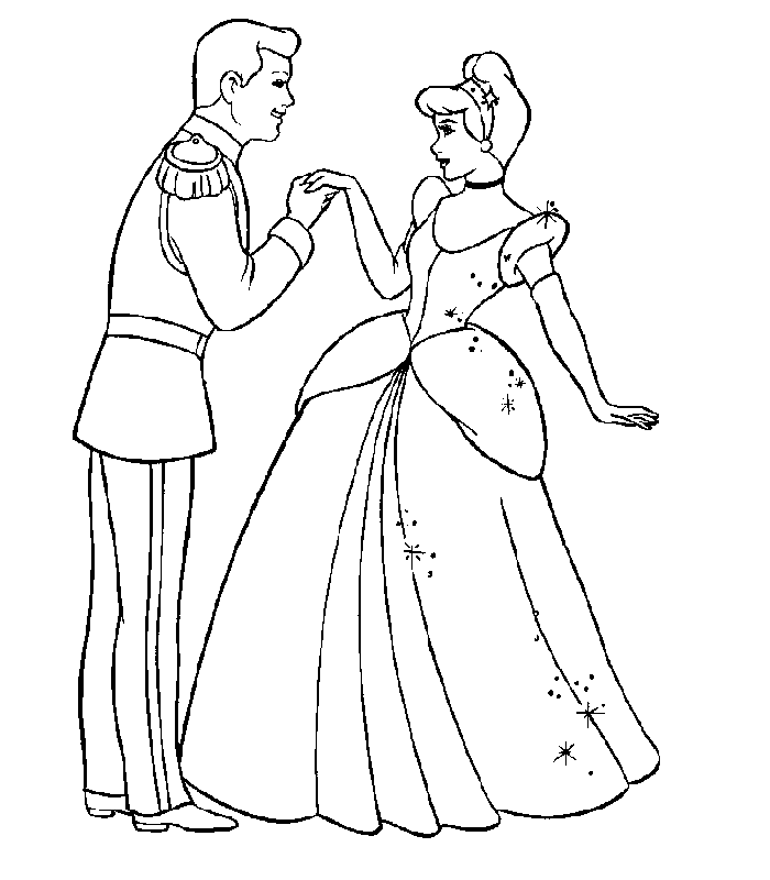 Drawing Cinderella #129501 (Animation Movies) – Printable coloring pages